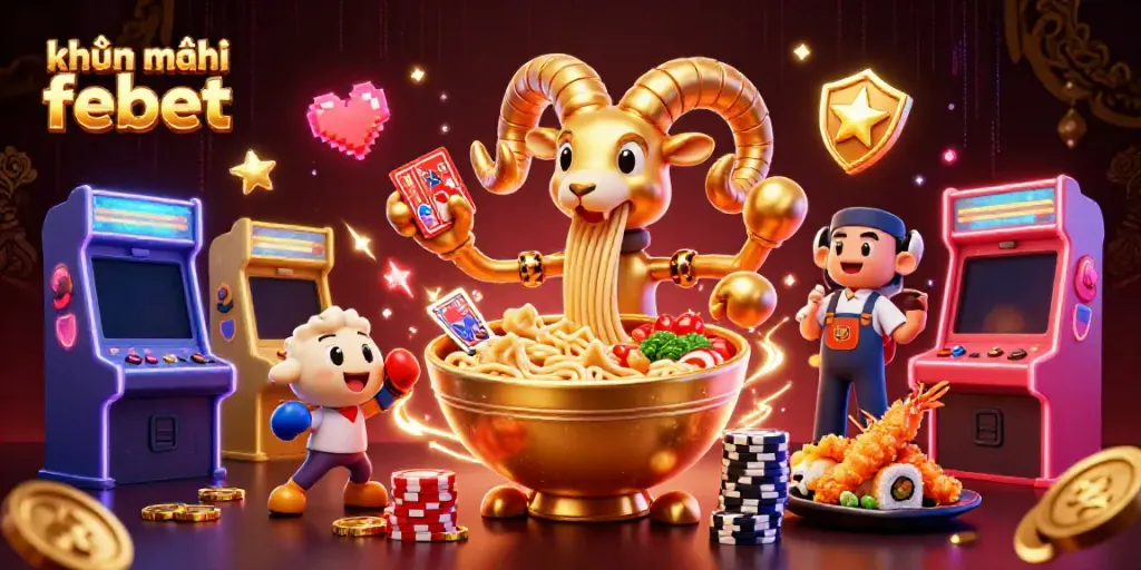 Experience exciting khuyến mãi febet with dynamic 3D casino characters and vibrant game elements.