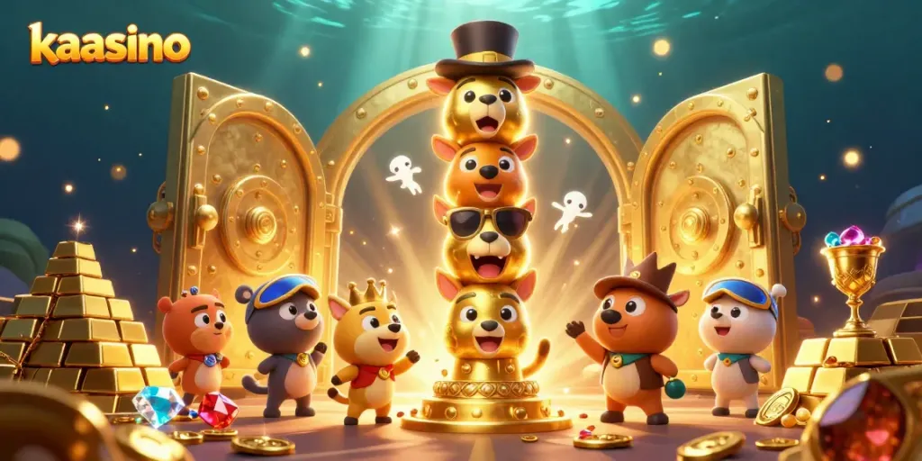 Kaasino casino scene with a golden totem pole and treasure elements, inviting players to win big.