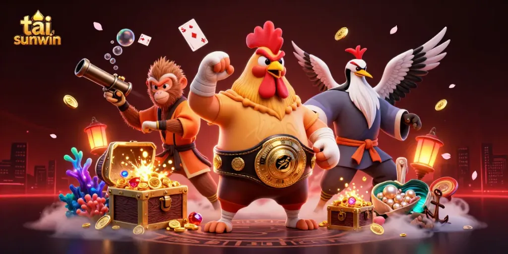 Engage in thrilling gaming at tai sunwin, featuring dynamic characters and vivid casino elements.